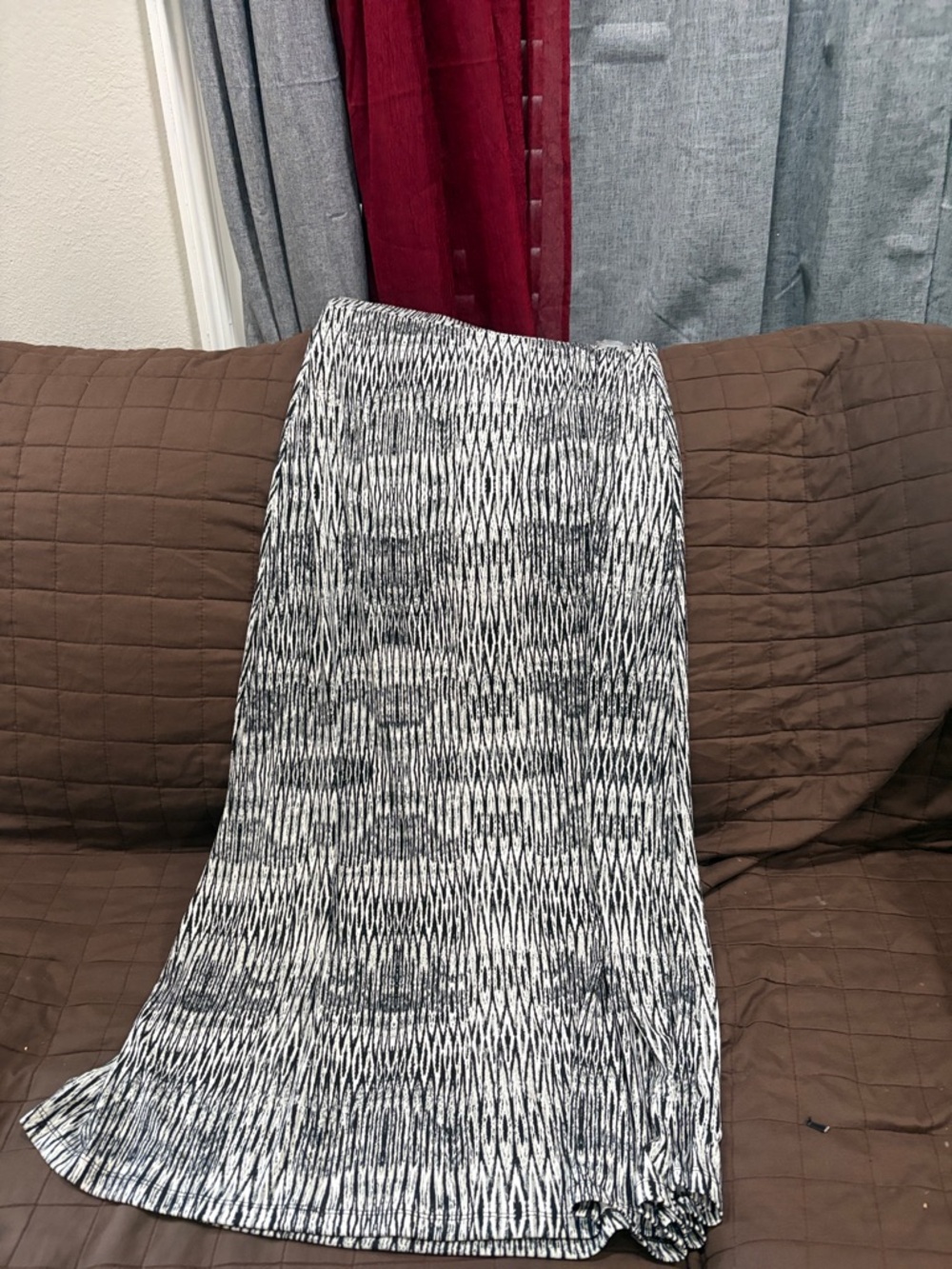 Chico's Black and White A-Line Skirt